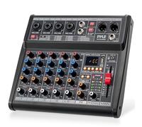 Pyle PMX466 - Controller professionale per mixer audio DJ con 16 effetti preimpostati, interfaccia USB, 4 ingressi microfono/linea XLR, AUX, FX processore lettore MP3, jack per cuffie