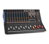 Pyle PMXU128BT - Mixer audio da studio Bluetooth a 12 canali, interfaccia controller audio DJ con unità USB per ingresso registrazione PC, RCA, jack per microfono XLR, alimentazione 48 V, per