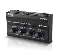 Pyle Preamplificatore Phono, Giradischi - Amplificatore Audio Stereo 4 Canali Portatile con Jack Bilanciato TRS da 6,35 mm e Ingresso TRS da 6,35 mm