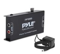 Pyle Preamplificatore Phono Mini per Giradischi, Amplificatore Audio Stereo con Vano Batteria 9 Volt, Adattatore DC 12 Volt, Ingressi e Uscite RCA, Basso Rumore, Nero