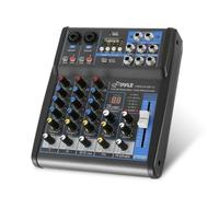 Pyle Professional Audio Mixer Scheda Audio Console Interfaccia Sistema Console 4 Canali USB Digitale Bluetooth MP3 Ingresso Computer 48V Phantom Power Stereo DJ Studio Streaming FX 16-Bit DSP