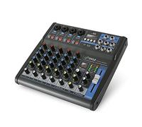 Pyle Professional Audio Mixer Sound Board Console - Desk System Interface with 6 Channel, USB, Bluetooth, Digital MP3 Computer Input, 48V Phantom Power, FX16 Bit DSP, Black - PMXU63BT