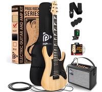 Pyle Prog Rock EG Series - Chitarra elettrica con kit amplificatore, 39 pollici, full size con due pickup Humbucker, manico basso profilo e corpo in Paulownia massiccio, kit di accessori premium