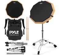 Pyle PSDPKIT10.5 - Set di pad per allenamento con supporto per rullante, in gomma su entrambi i lati, silenzioso, con accessori per batteria, montaggio a rack regolabile, coppia di bacchette 5A, borsa