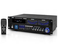 Pyle PT6060CHAE - Amplificatore domestico ibrido Bluetooth a 6 canali, 2000 W, montaggio su rack stereo, ricevitore con radio, USB/AUX/RCA/microfono, ottico/coassiale, ingressi AC-3, DVD,