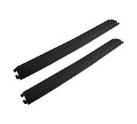 Pyle Rampa Auto 203 cm, Gomma Canalina Passacavi Calpestabile 1 Canale, Rampe per Auto, Protezione Passacavi Cavi/Tubi Pesanti Set 2