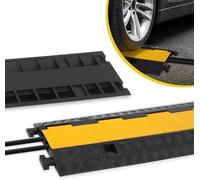 Pyle Rampa Auto 900 kg con 2 Canali, Canalina Passacavi Calpestabile e Protezione Passacavi per Interni ed Esterni, Rampe Auto Resistenti