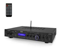 Pyle Ricevitore Bluetooth a 5 Canali, Amplificatore Audio per Home Theater, Streaming senza Fili, MP3/USB/SD/AUX/FM, 200 Watt, Display LCD ID3, Nero
