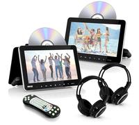 Pyle Schermo per Auto, per Poggiatesta Auto 26,7 cm con Lettore DVD Integrati, Trasmettitore IR/FM, HDMI, USB/SD, 2 Cuffie Wireless, Sistema Intrattenimento Sedile Posteriore Auto