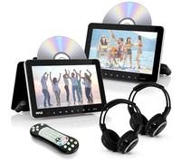 Pyle Schermo per Auto, per Poggiatesta Auto 26,7 cm con Lettore DVD Integrati, Trasmettitore IR/FM, HDMI, USB/SD, 2 Cuffie Wireless, Sistema Intrattenimento Sedile Posteriore Auto