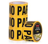 Pyle Set di 4 nastri di sicurezza gialli senza parcheggio per barriere - rotolo di nastro lungo 180 m adatto per una vasta gamma di applicazioni, tra cui lavori stradali, eventi e aree pericolose