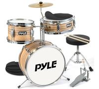 Pyle Set di Batteria per Bambini, Kit Iniziale 3 Pezzi con Grancassa da 33 Centimetri, Rullante, Tom, Piatti e Bacchette Batteria