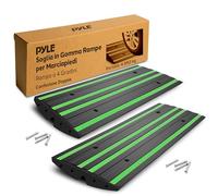 Pyle Set di Rampe Auto in Gomma 2 Pezzi, Rampe per Auto Antiscivolo per Ingressi, Garage e Marciapiedi