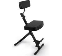 Pyle Sgabello Portatile Regolabile per Musicisti e Performer, Sgabello Batteria Pieghevole, Trono per Batteristi, Chitarristi e Tastieristi con Seduta e Schienale Imbottiti Regolabili, Poggiapiedi
