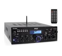 Pyle Sistema Amplificatore Audio Bluetooth, 200 Watt Potenza di Picco, Dual Channel, Audio Stereo, USB, SD, AUX, Ingresso MIC con Effetto Eco, Radio, Display LCD, Ingressi RCA