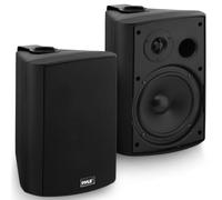 Pyle Sistema di altoparlanti Bluetooth - Altoparlanti Bluetooth - Cassa in ABS impermeabile 16 cm Woofer con montaggio a parete - Grado marino IP44 - Basso Boost - Nero