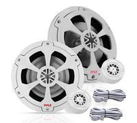 Pyle Sistema di altoparlanti marini bidirezionali, un paio di altoparlanti bianchi da 6,5 pollici, potenza massima 240 Watt con impedenza di 4 Ohm, impermeabile, suono surround butilico e capacità di