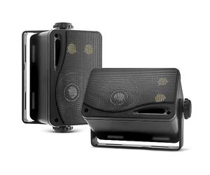 Pyle Sistema di Altoparlanti Mini a 3 Vie, Casse Audio Impermeabili da 200 Watt, Speaker Uso Interno ed Esterno, Casa, Barca, Piscina, Nero