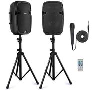 Pyle Sistema PA Portatile Wireless, Cassa Bluetooth, Altoparlanti Attivi e Passivi da 1000 Watt, Cassa Bluetooth Potente, USB SD MP3 AUX, Montaggio 35 millimetri, 2 Supporti, Microfono