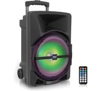 Pyle Speaker Bluetooth Portatile, Altoparlante Amplificato Portatile, Ricaricabile da 1200 Watt con Ingresso USB SD MP3 AUX da 0,35 cm, Luce da Festa Lampeggiante e Radio FM