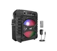Pyle Speaker Bluetooth Portatile, Ricaricabile da 300W con Subwoofer da 20,32 cm, AUX, Ingresso Microfono, Luci per Feste, MP3/USB, Radio, Telecomando