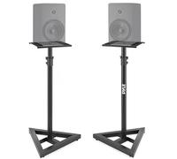 Pyle Speaker Stand Coppia di Supporti per Sound Play 1 e 3 - Altezza Telescopica Regolabile da 66 cm a 132 cm - Base Triangolare Robusta con Punte a Terra e Piattaforma Quadrata di 23 cm, Nero