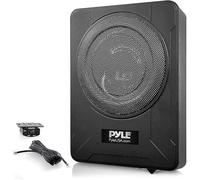 Pyle Subwoofer Amplificato da 20 Centimetri per Casse Auto, 600 Watt, Compatto e Attivo, Sottosella con Amplificatore Integrato, Nero