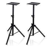 Pyle Supporto Altoparlanti Dual Studio Monitor 2, Coppia Stativi per Casse Acustiche, Altezza Regolabile 86,36 cm a 134,62 cm, Pieghevoli con Base Metallica, Stativi Casse Audio, Stand Casse Audio
