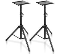 Pyle Supporto Altoparlanti Dual Studio Monitor 2, Coppia Stativi per Casse Acustiche, Altezza Regolabile 86,36 cm a 134,62 cm, Pieghevoli con Base Metallica, Stativi Casse Audio, Stand Casse Audio