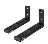 Pyle, Supporto da Parete per Altoparlanti, Coppia di Supporti, Altoparlanti con Barra Audio, per Altoparlanti a Canale Centrale, Grandi, Piccoli, Lunghezza Regolabile, Estensibile, cap. 49.9 kg, Nero