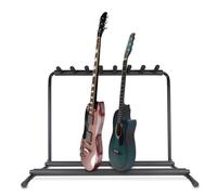 Pyle Supporto Chitarra a 7 Livelli e Pieghevole Universale, Porta Chitarra da Terra, Stand Chitarra, Poggia Chitarra, Guitar Stand con Fodera Antiscivolo in Gomma, Nero