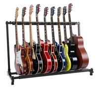 Pyle Supporto Chitarra a 9 Livelli e Pieghevole Universale, Porta Chitarra da Terra, Stand Chitarra, Poggia Chitarra, Guitar Stand con Imbottitura in Schiuma