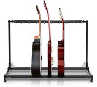 Pyle Supporto Chitarra a 9 Livelli e Pieghevole Universale, Porta Chitarra da Terra, Stand Chitarra, Poggia Chitarra, Guitar Stand con Imbottitura in Schiuma