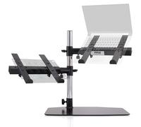 Pyle Supporto Laptop Portatile Doppio con Bracci Regolabili, Altezza 20-45 cm, Supporto Notebook Ergonomico per DJ, Laptop Stand, Scrivania e Gaming