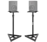 Pyle Supporto per altoparlanti, regolabile in altezza 66-132 cm, supporto universale per altoparlanti, base triangolare stabile, picchetti da pavimento, supporto per monitor da studio, portata 40 kg