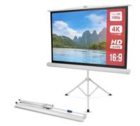 Pyle - Schermo di proiezione mobile con treppiede, portatile, leggero e resistente, facile da aprire, per scuole, riunioni, conferenze, uso in interni ed esterni, 50 pollici