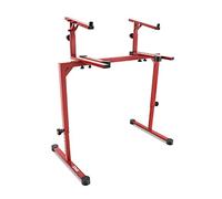 Pyle Supporto per tastiera a doppio piano con 2° livello, resistente e regolabile, con dischi in gomma, progettato per tastiere, sintetizzatori, attrezzatura da palco, ideale per casa, studio e