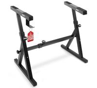 Pyle Supporto per tastiera pieghevole resistente - Design robusto rinforzato a Z con larghezza e altezza regolabili, bracci imbottiti in schiuma, supporto per pianoforte digitale, adatto per