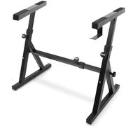 Pyle Supporto per tastiera pieghevole resistente - robusto design rinforzato a Z con larghezza e altezza regolabili, bracci imbottiti in schiuma, supporto per pianoforte digitale, adatto per