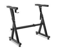Pyle Supporto Tastiera a Forma di Z, Nero, Regolabile in Altezza e Larghezza, con Ruote Bloccabili, Robusto e Portatile