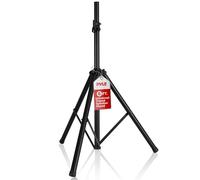 Pyle Supporto Universale per Altoparlanti, Stativi per Casse Acustiche a Treppiede e Pieghevole, Altezza Regolabile, Stand Casse Audio, Pin di Sicurezza e Serratura a Manopola per Stabilità, Nero