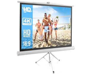 Pyle Telo Proiettore 127 cm Portatile con Treppiede, Leggero, Durevole, Proiettore 4:3 Bianco Opaco per Casa, Ufficio, Home Theatre, Eventi e Uso Esterno con Montaggio Immediato