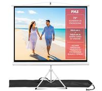 Pyle Telo Proiettore 183 cm per Proiettore Esterno con Treppiede, Schermo Portatile Avvolgibile 4:3 4K HD, Tessuto Bianco Opaco, Bordo Nero, Casa, Ufficio, Eventi, Home Theatre