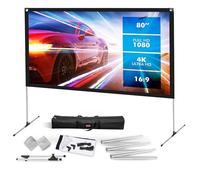 Pyle Telo Proiettore 203 cm 16:9 HD 4K con Treppiede, Proiettore Portatile, Leggero e Pieghevole, Schermo per Film Interni ed Esterni per Home Theater
