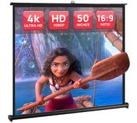 Pyle Telo Proiettore Portatile 127 cm, Schermo per Proiettore da Pavimento con Treppiede, Design Pieghevole e Avvolgibile, Montaggio Rapido per Casa, Home Theater, Eventi e Ufficio, Bianco