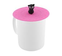 Pylones, Set di 2 coperchi per tazza, motivo: ape e gatto, in silicone, 10 cm, colore: nero