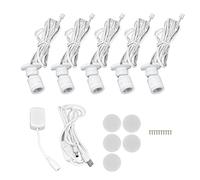 Pyltha LED Sottopensile USB, Lampada Dimmerabile in Alluminio, Lunghezza Cavo 2m - Illuminazione Soft, Montaggio Multiplo, Ideale per Cucina e Armadi (Uno su cinque)