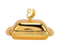 Pyltha Vassoio Frutta in Metallo Stile Europeo con Coperchio, Dimensioni Compatte Oro - Eleganza e Freschezza per Snack e Dolci, Ideale per Decorazioni Casa (Tempo atmosferico)