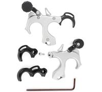 PYMUST Compound Bow Release Aid - Design a 4 dita, impugnatura in alluminio per tiro con l'arco caccia e tiro al bersaglio (grigio)