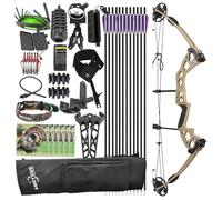 PYMUST Compoundbogenset für Erwachsene und Anfänger, Jagd Bogenschießen Set mit allen Zubehör, Ziehen Gewicht 30-55 Pfund, rechte Hand für die Jagd Angeln Ziel Schießen (Giallo)